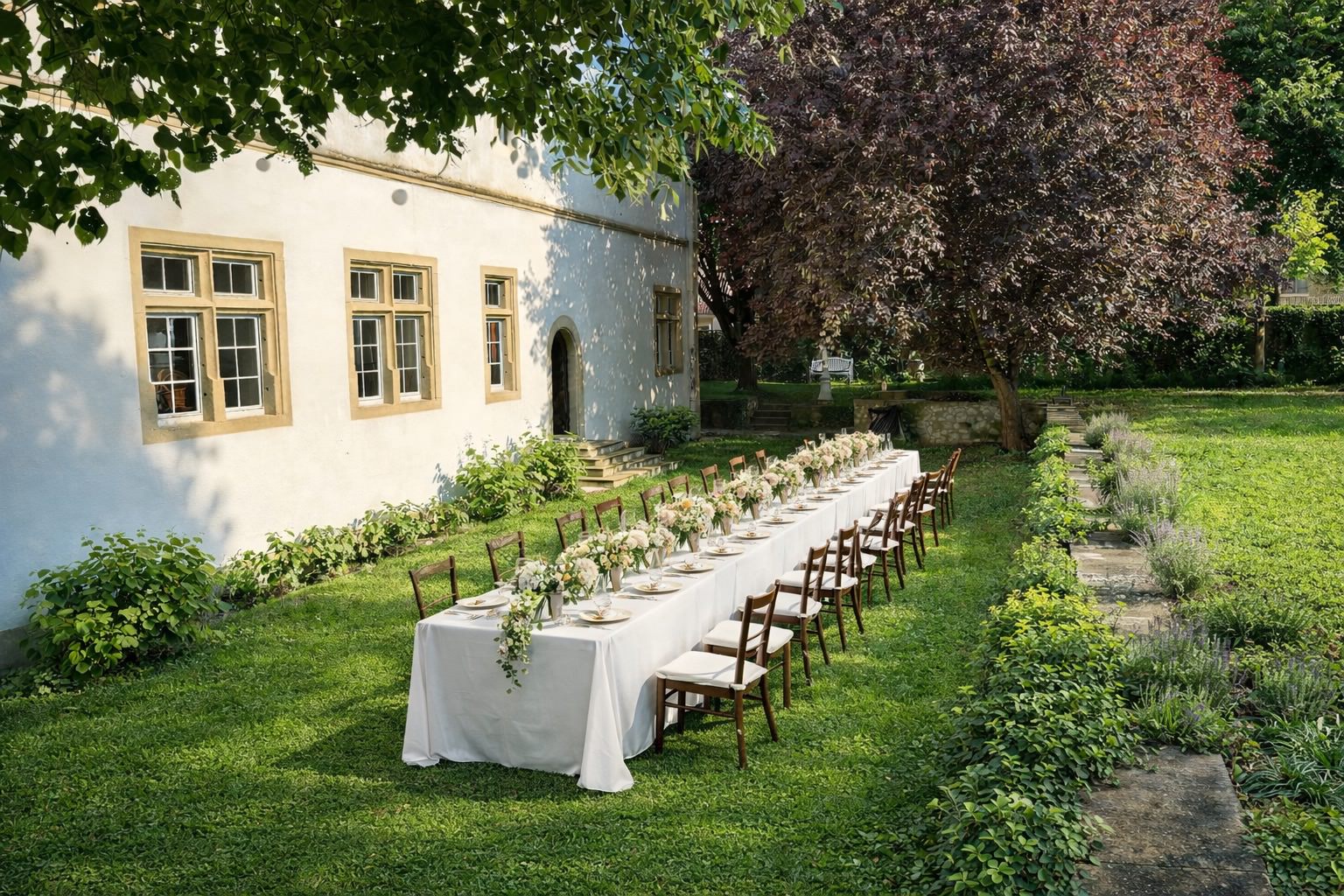 Festtafel im Schlossgarten